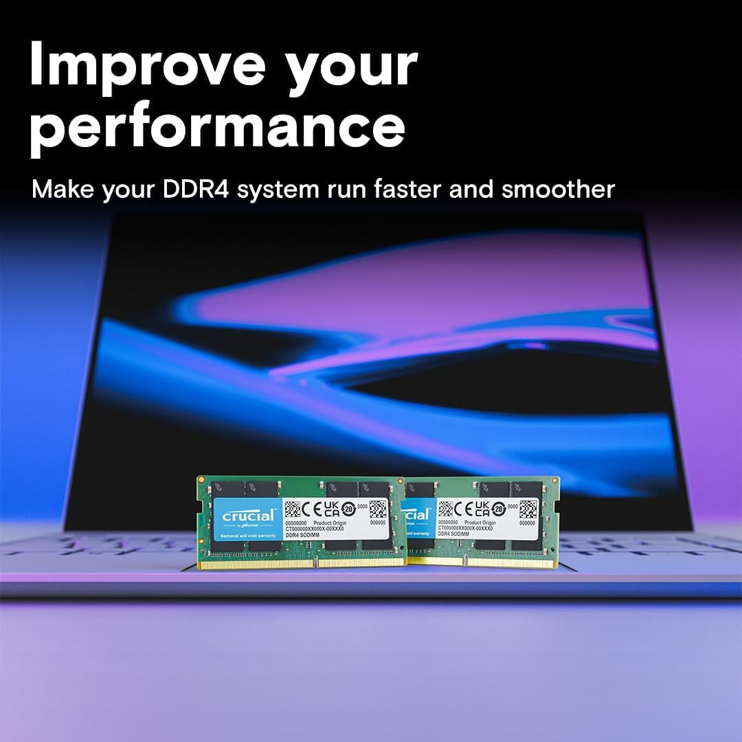 RAM 32GB Kit (2X16Gb) DDR4 3200Mhz CL22 (Or 2933Mhz or 2666Mhz) Laptop Memory CT2K16G4SFRA32A