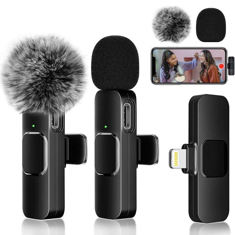 Wireless Lavalier Microphone Audio Recording Mini Microphone