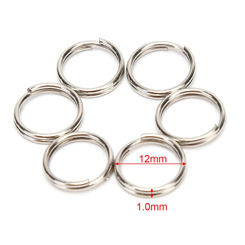 100-20PCS/lot Stainless Steel Dia 12/15/16/20/28/25mm DIY Polished Split Ring Keyrings Key Chain Hoop Loop Key Holder