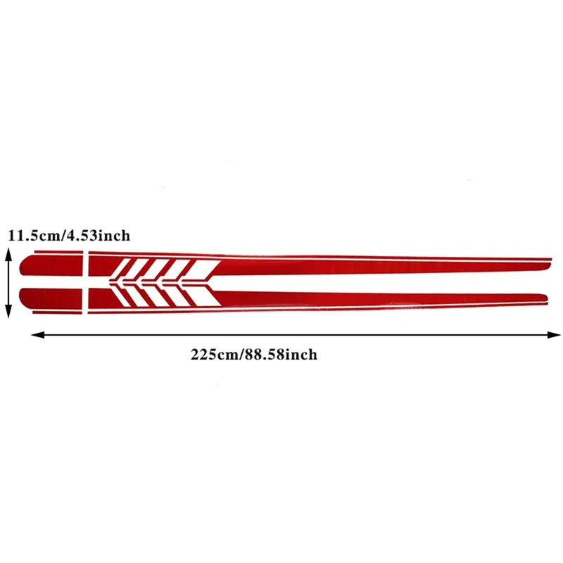 1 Pair Car Side Body Decals Racing Stripes Vehicle Cars Universal Stickers Exterior Decorations Accessories Supplies
