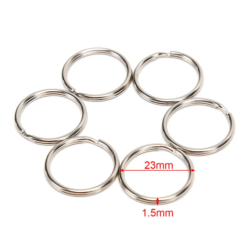 100-20PCS/lot Stainless Steel Dia 12/15/16/20/28/25mm DIY Polished Split Ring Keyrings Key Chain Hoop Loop Key Holder