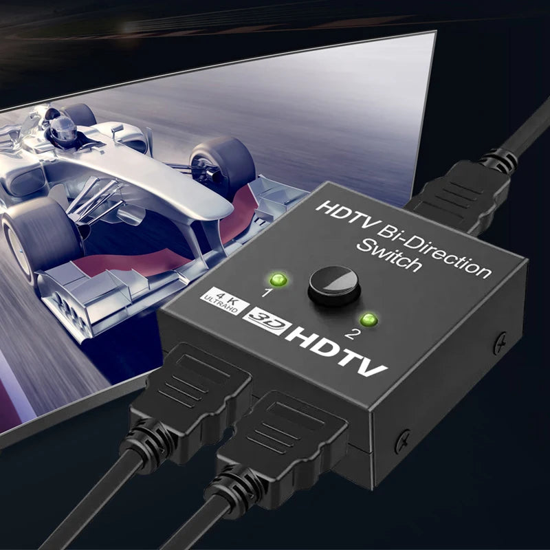 4K HDMI Switch 2 Ports Bi-directional UHD 1080P 3D HDMI Switcher Splitter 2 Way