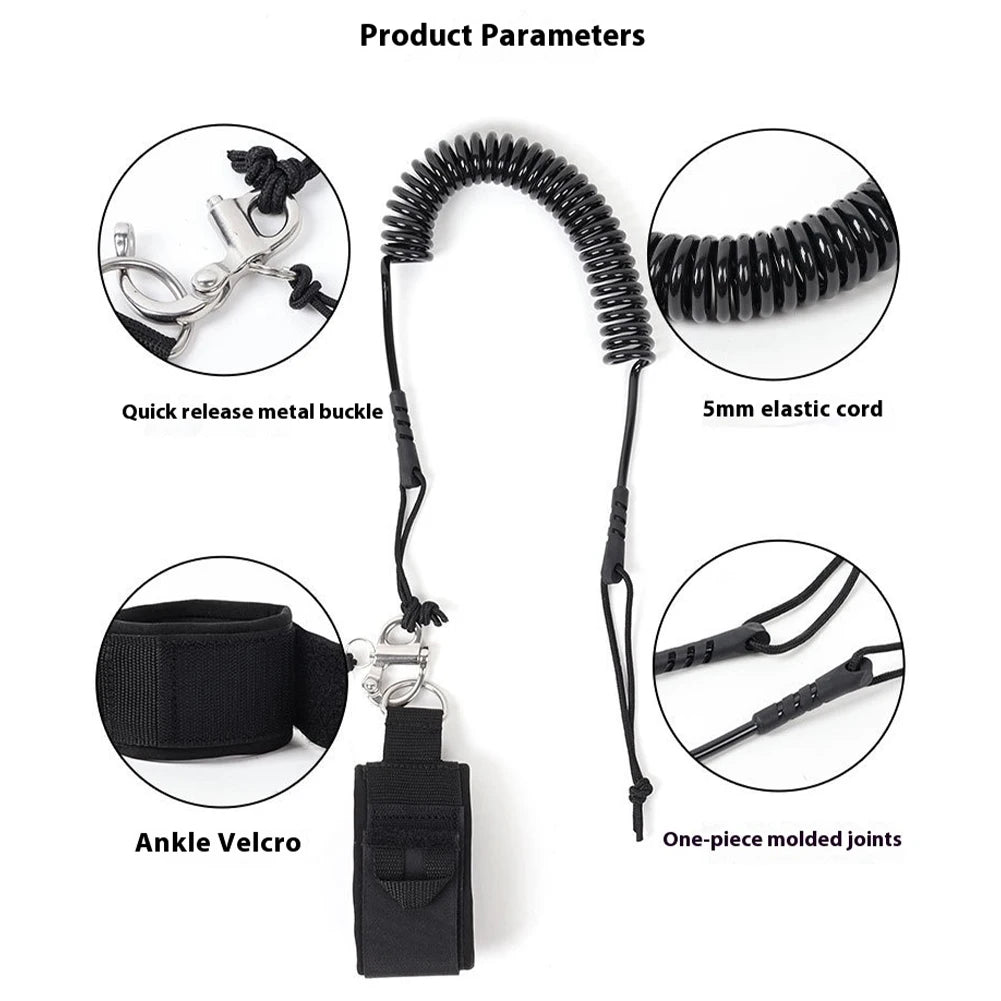 Sup Board Foot Leg Rope Quick Release Surfing Stand UP Paddle Board Ankle Leash Elastic Surfboard Safety Foot Rope Accessories