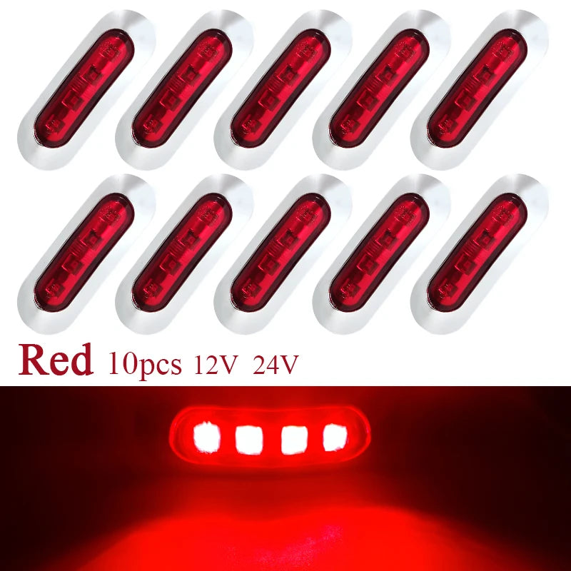 10pcs Marine Boat Waterproof 12V 24V 4 LED Lamp Cabin Deck Courtesy Light Stern Transom Lights Blue For Small Boat Sailboat