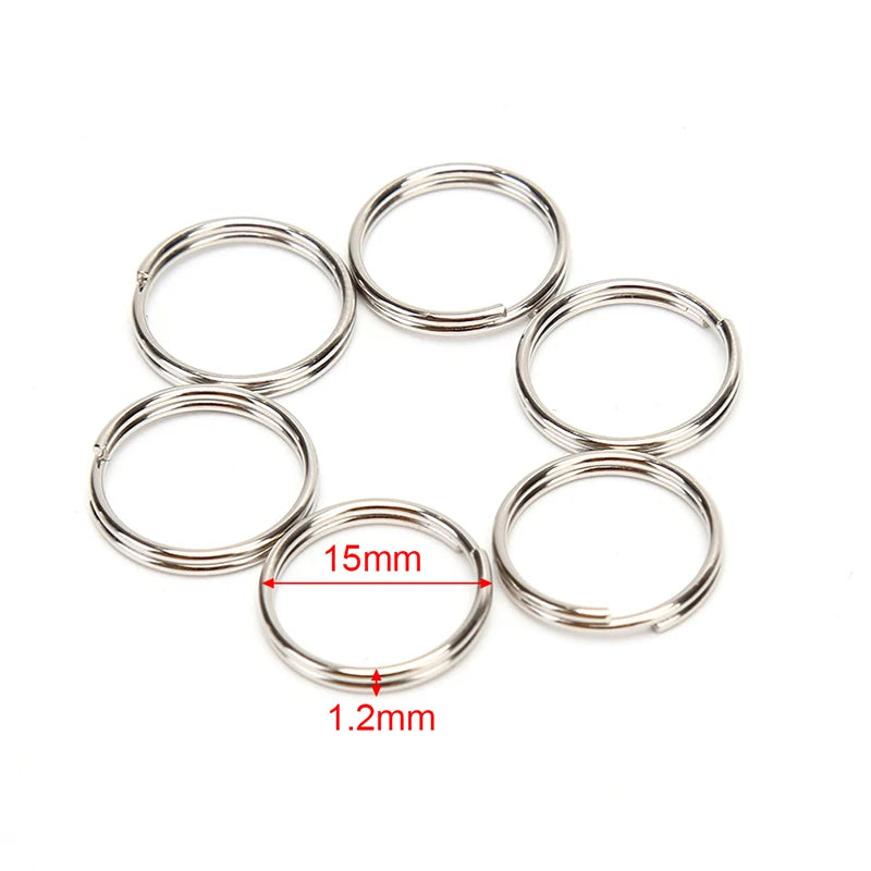 100-20PCS/lot Stainless Steel Dia 12/15/16/20/28/25mm DIY Polished Split Ring Keyrings Key Chain Hoop Loop Key Holder