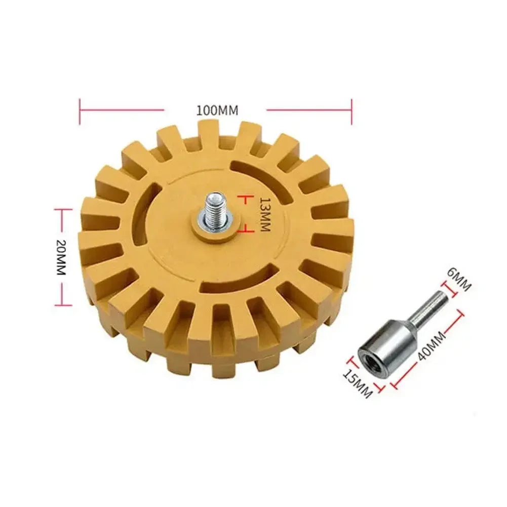 Car Pneumatic Rubber Eraser Wheel Pad Rubber Disk Decal Eraser Wheel Car Sticker Remover Paint Cleaner Car Polish Auxiliary Tool