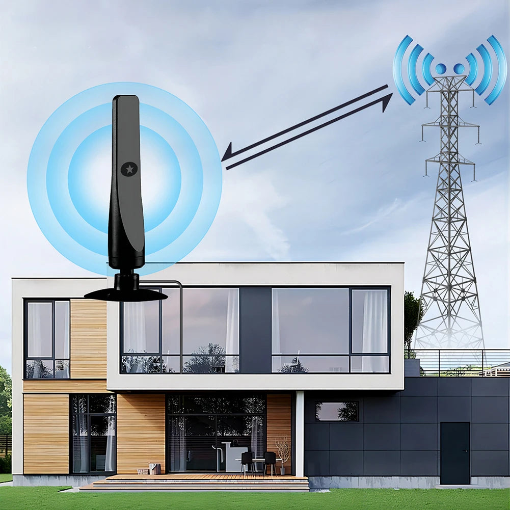 TV Digital Antenna with Signal Booster HD Antenna Support 4K 1080P VHF/UHF TV Antenna 25DBI 50 Miles Range for Smart Digital TV