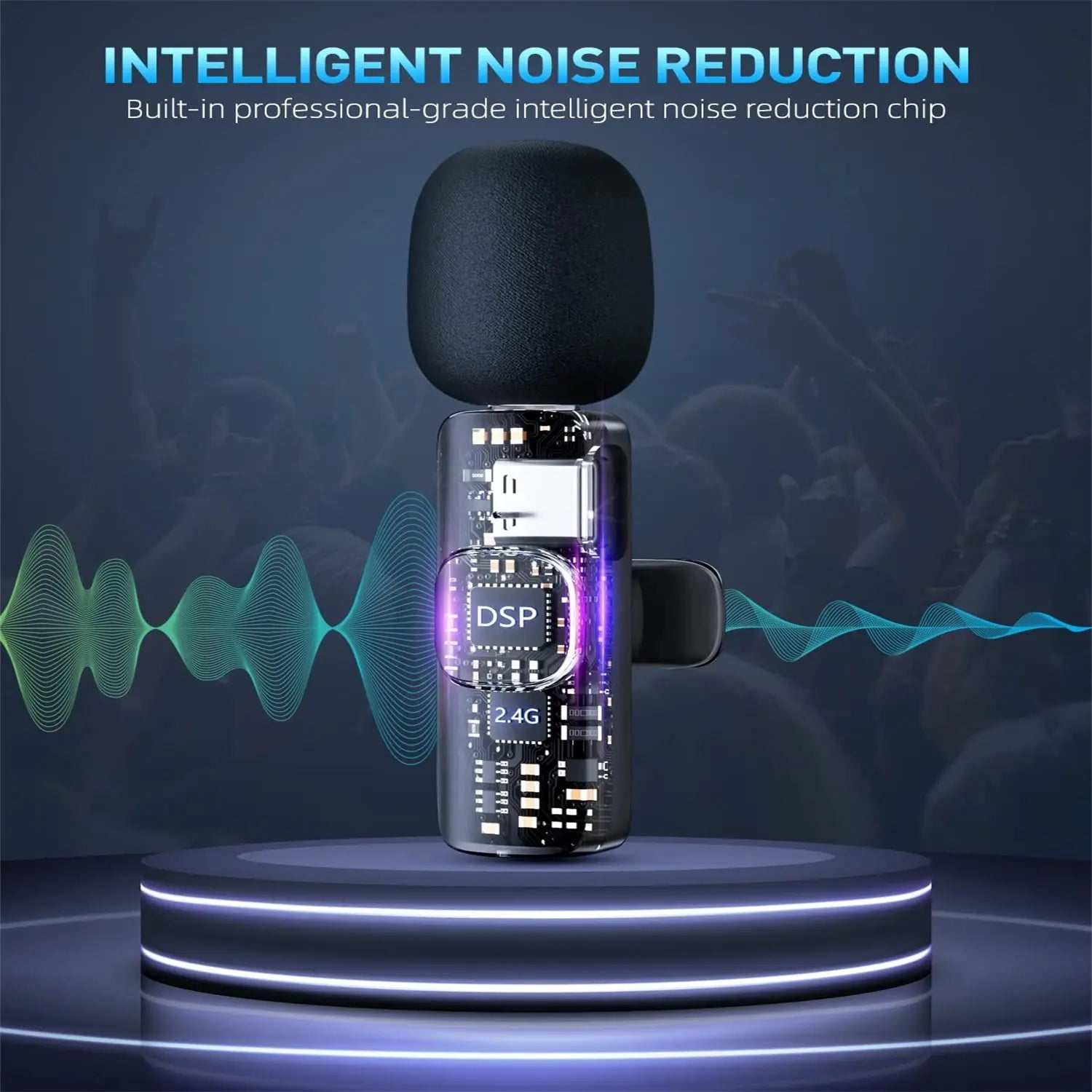 Wireless Lavalier Microphone Audio Recording Mini Microphone