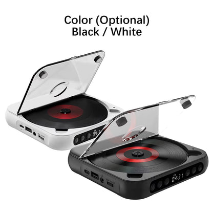 SpinWave™ Portable CD &amp; Bluetooth Music Player – Classic Sound Meets Modern Freedom