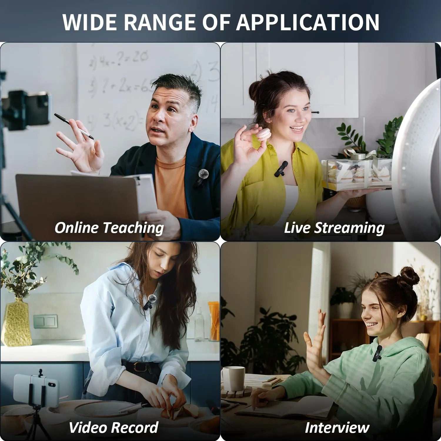 Wireless Lavalier Microphone Audio Recording Mini Microphone