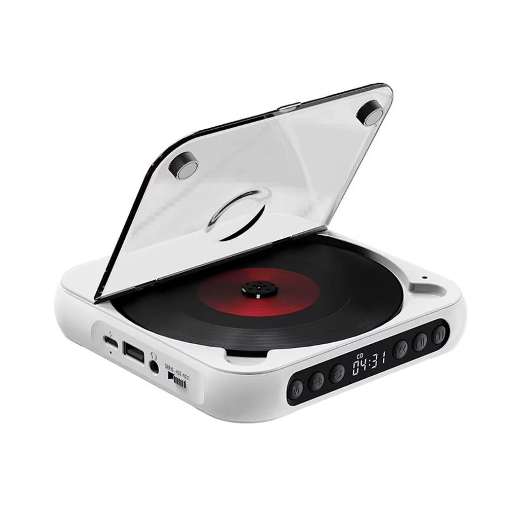SpinWave™ Portable CD &amp; Bluetooth Music Player – Classic Sound Meets Modern Freedom