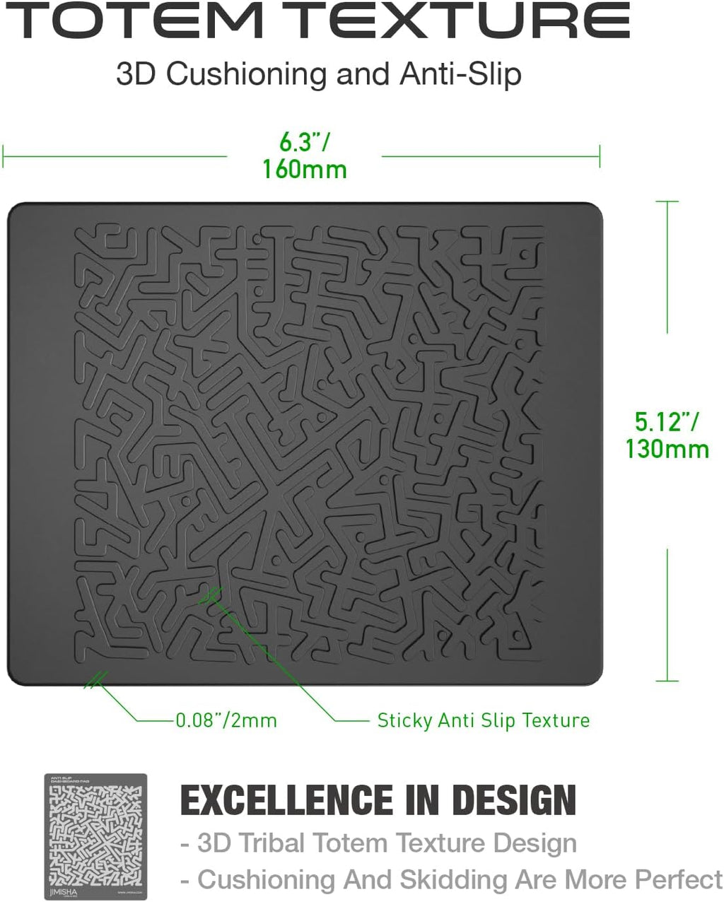 Anti Slip Pad Sticky Gripping Gel Pad Multifunctional Fixate Non-Slip Mounting Cell Pad, 6.3 X 5.1 Inch (2 Pack)