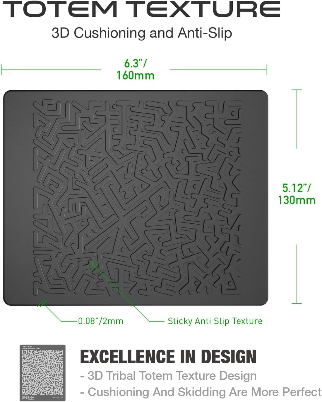 Anti Slip Pad Sticky Gripping Gel Pad Multifunctional Fixate Non-Slip Mounting Cell Pad, 6.3 X 5.1 Inch (2 Pack)