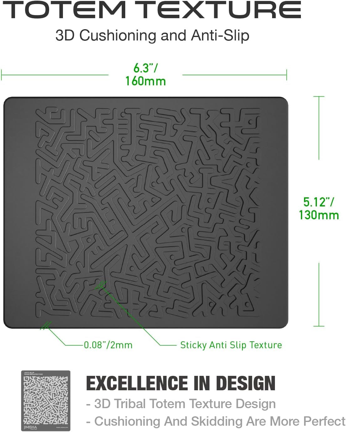 Anti Slip Pad Sticky Gripping Gel Pad Multifunctional Fixate Non-Slip Mounting Cell Pad, 6.3 X 5.1 Inch (2 Pack)