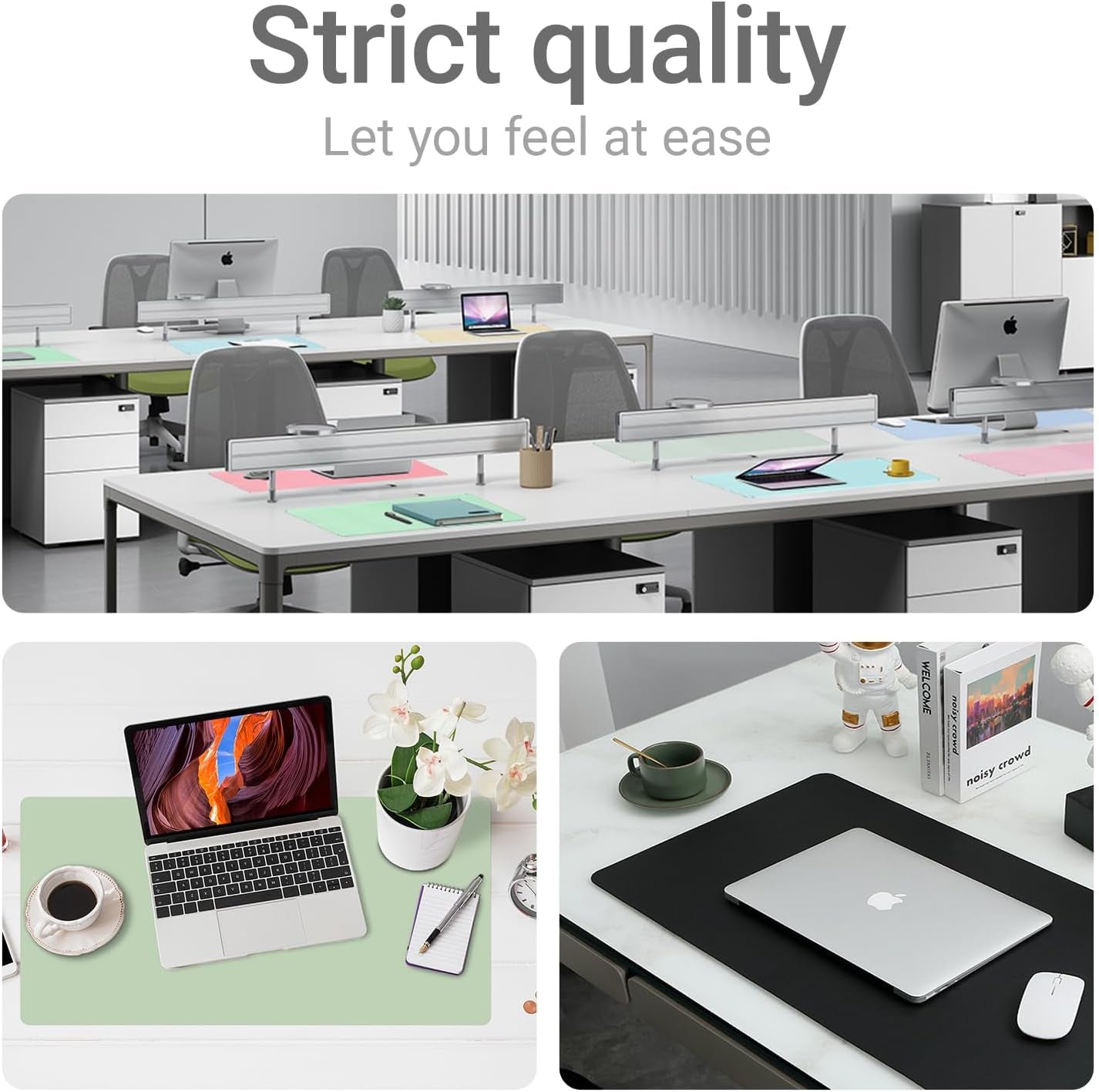 Leather Desk Pad Protector,Non-Slip Mouse Pad,Laptop Desk Pad,Office Mouse Mat,Waterproof Leather Desk Blotter,Desk Writing Pad for Office and Home (M-Green,30"X14")