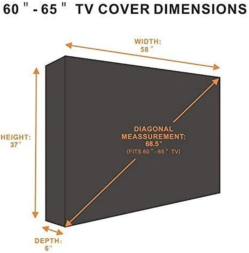 Outdoor TV Cover 60 to 65 Inches, Waterproof and Weatherproof, Fits up to 58&