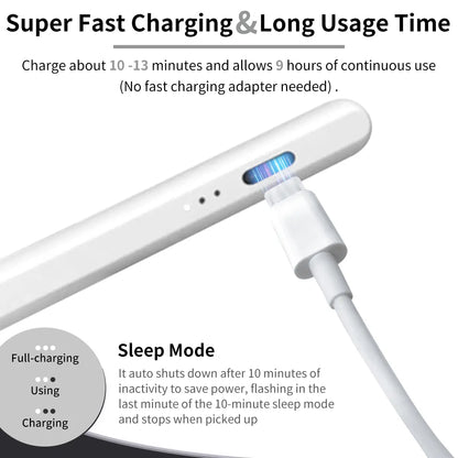 Stylus Pen for Ipad,Fast Charge,With Palm Rejection Tilt Sensitivity, Pencil Compatible with Ipad 6/7/8/9/10, Pro12.9&amp;11",Air3/4/5, Mini5/6