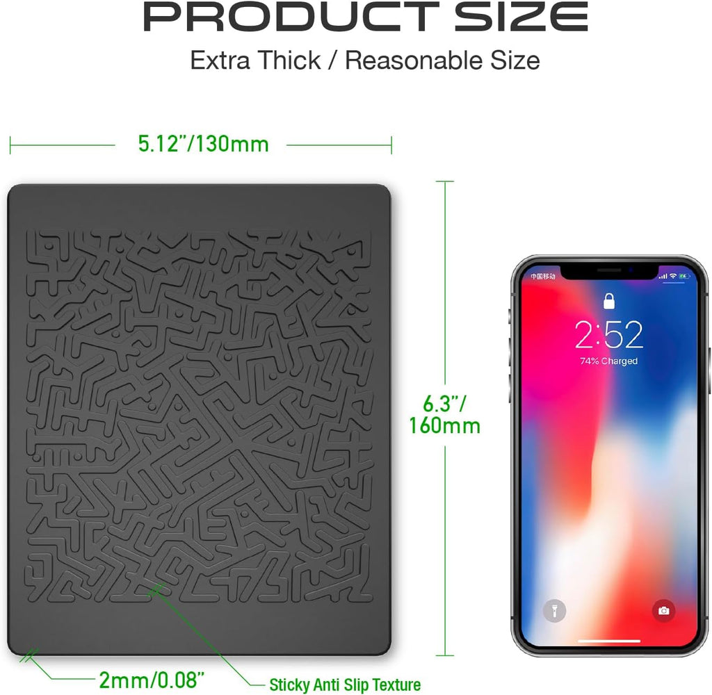 Anti Slip Pad Sticky Gripping Gel Pad Multifunctional Fixate Non-Slip Mounting Cell Pad, 6.3 X 5.1 Inch (2 Pack)