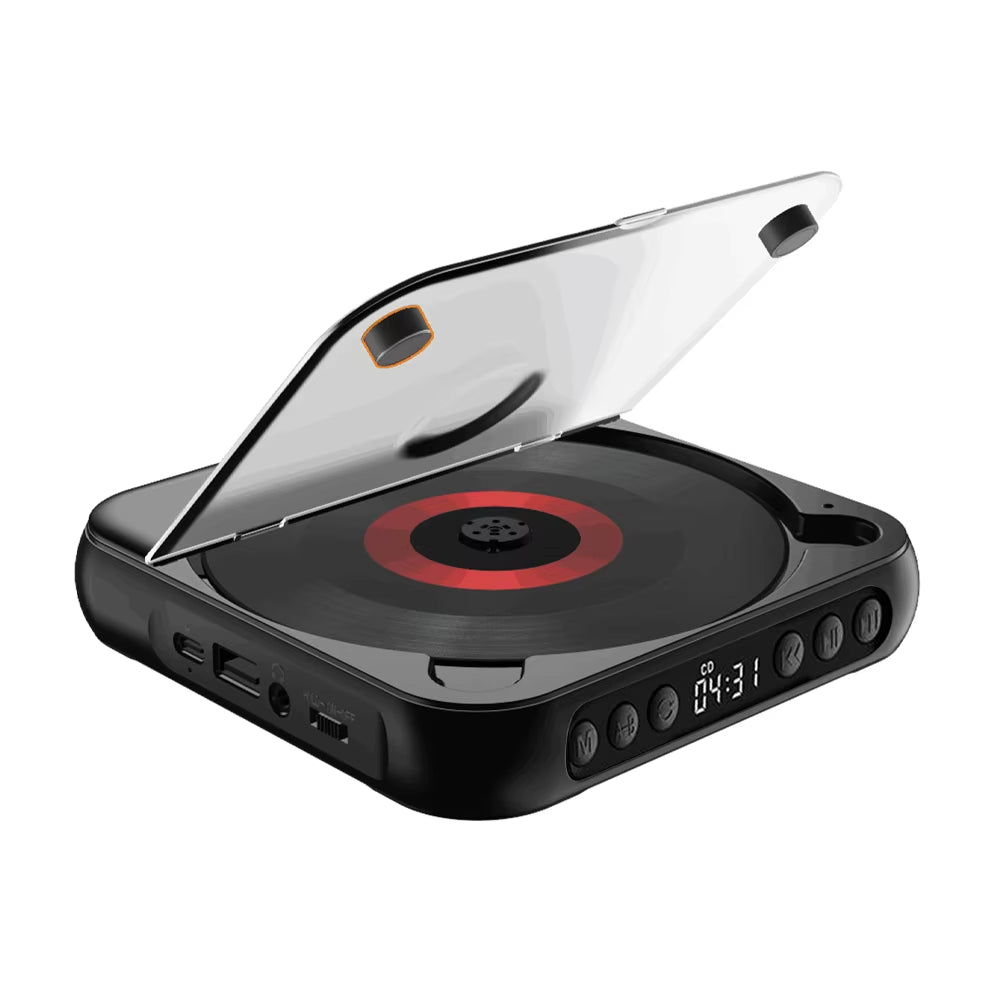 SpinWave™ Portable CD &amp; Bluetooth Music Player – Classic Sound Meets Modern Freedom