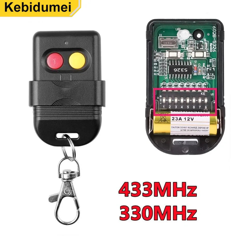 Universal Remote Control 433MHz 330MHz 2 Keys RF Wireless Remote Control 8 Dip Switch Auto Gate For Gate Garage Door Opener