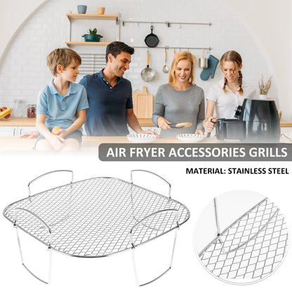 Air Fryer Rack Grilling Rack Stainless Steel Multi-Layer Stackable Cooking Rack Toast BBQ Rack Basket Tray Air Fryer Accessories