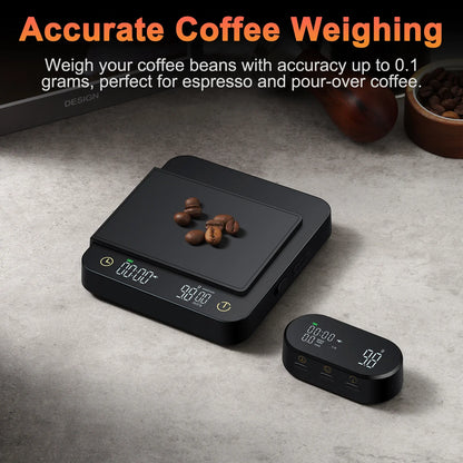 Digital Coffee Scale with Timer &amp; Wireless Display - 3kg/0.1g Accurate Kitchen Scale for Espresso and Pour Over Coffee,