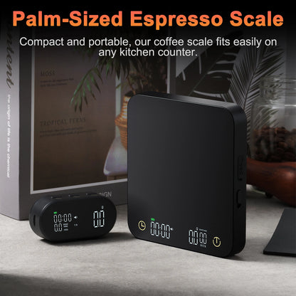 Digital Coffee Scale with Timer &amp; Wireless Display - 3kg/0.1g Accurate Kitchen Scale for Espresso and Pour Over Coffee,