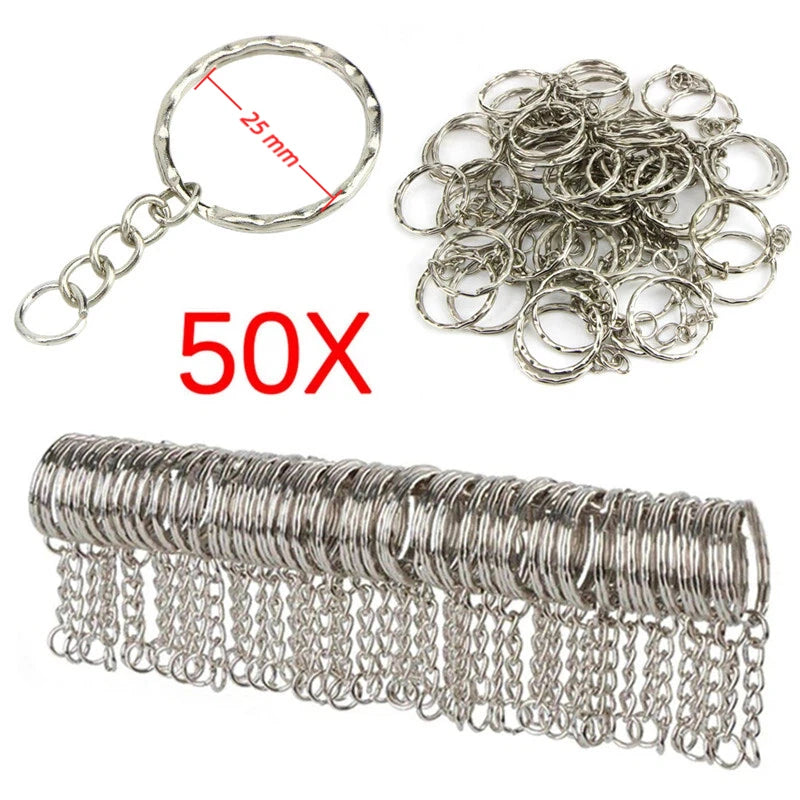 100-20PCS/lot Stainless Steel Dia 12/15/16/20/28/25mm DIY Polished Split Ring Keyrings Key Chain Hoop Loop Key Holder