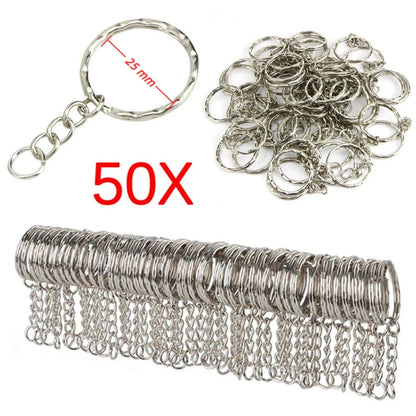 100-20PCS/lot Stainless Steel Dia 12/15/16/20/28/25mm DIY Polished Split Ring Keyrings Key Chain Hoop Loop Key Holder