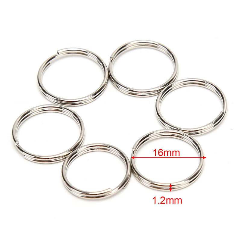 100-20PCS/lot Stainless Steel Dia 12/15/16/20/28/25mm DIY Polished Split Ring Keyrings Key Chain Hoop Loop Key Holder
