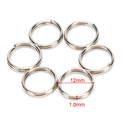 100-20PCS/lot Stainless Steel Dia 12/15/16/20/28/25mm DIY Polished Split Ring Keyrings Key Chain Hoop Loop Key Holder