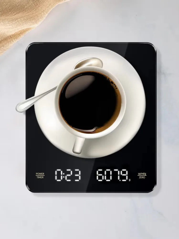 Digital Coffee Scale with Timer 3kg/0.1g Precision Espresso Scales Measuring Tools With USB Rechargeable Kitchen Scales
