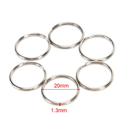 100-20PCS/lot Stainless Steel Dia 12/15/16/20/28/25mm DIY Polished Split Ring Keyrings Key Chain Hoop Loop Key Holder