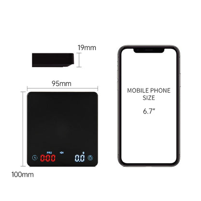Digital Coffee Scale 0.1g High Precision 2kg With Timer Rechargeable Electronic Mini Kitchen Espresso Accessories Barista Tools