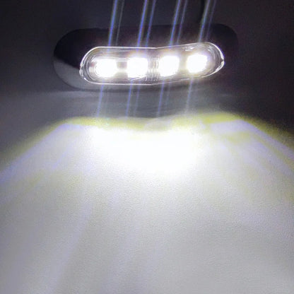 10pcs Marine Boat Waterproof 12V 24V 4 LED Lamp Cabin Deck Courtesy Light Stern Transom Lights Blue For Small Boat Sailboat