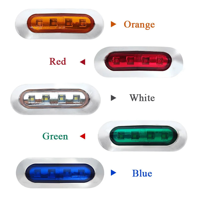 10pcs Marine Boat Waterproof 12V 24V 4 LED Lamp Cabin Deck Courtesy Light Stern Transom Lights Blue For Small Boat Sailboat