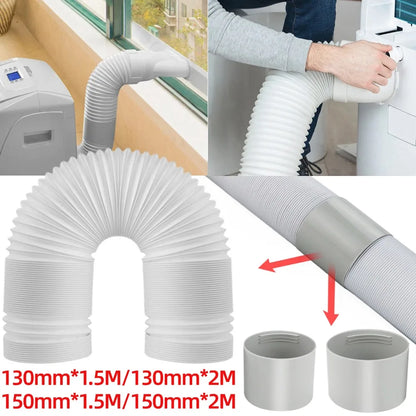 1.5/2M Portable Flexible Conditioner Exhaust Hose Tube 13/15cm Exhaust Pipe Hose Connector Interface for Mobile Air Conditioning