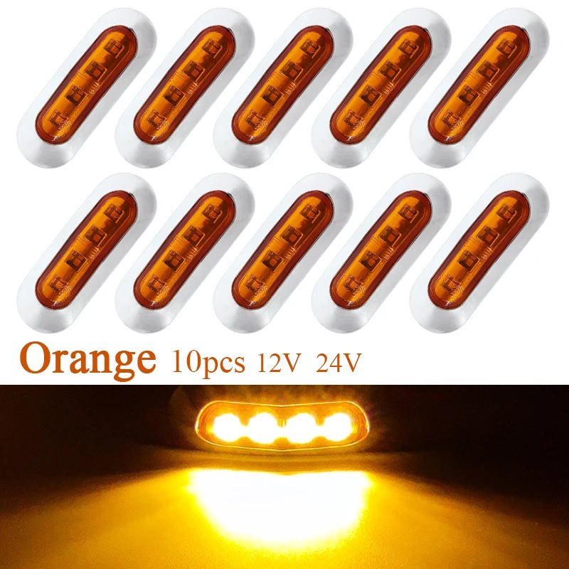 10pcs Marine Boat Waterproof 12V 24V 4 LED Lamp Cabin Deck Courtesy Light Stern Transom Lights Blue For Small Boat Sailboat