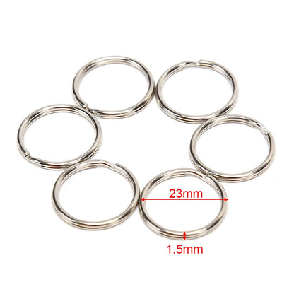 100-20PCS/lot Stainless Steel Dia 12/15/16/20/28/25mm DIY Polished Split Ring Keyrings Key Chain Hoop Loop Key Holder