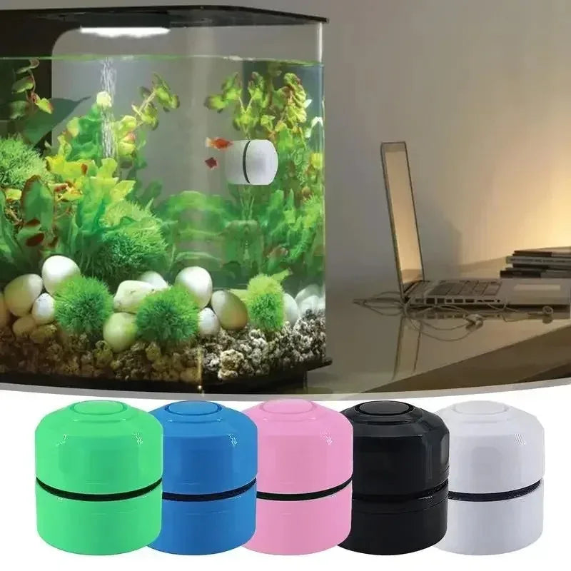 Mini Scrubber Tool Fish Tank Glass Cleaning Magnet Tool Aquarium Magnetic Brush Glass Floating Algae Scraper Curve Glass Cleaner