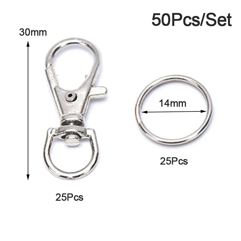 100-20PCS/lot Stainless Steel Dia 12/15/16/20/28/25mm DIY Polished Split Ring Keyrings Key Chain Hoop Loop Key Holder