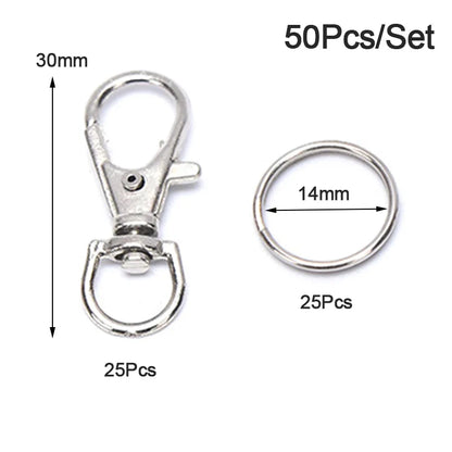 100-20PCS/lot Stainless Steel Dia 12/15/16/20/28/25mm DIY Polished Split Ring Keyrings Key Chain Hoop Loop Key Holder