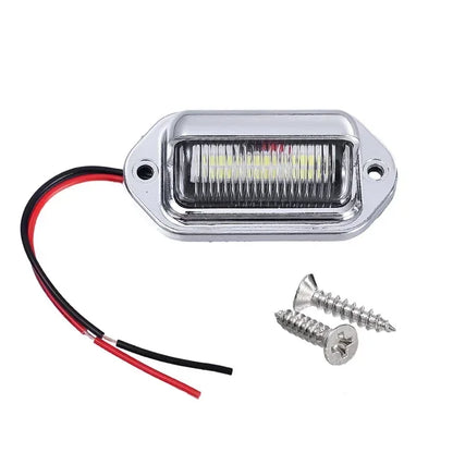 6 LED Car License Number Plate Lights Waterproof 12-24V Universal Truck RV Trailer Tail License Plate White Side Lamp Bulbs