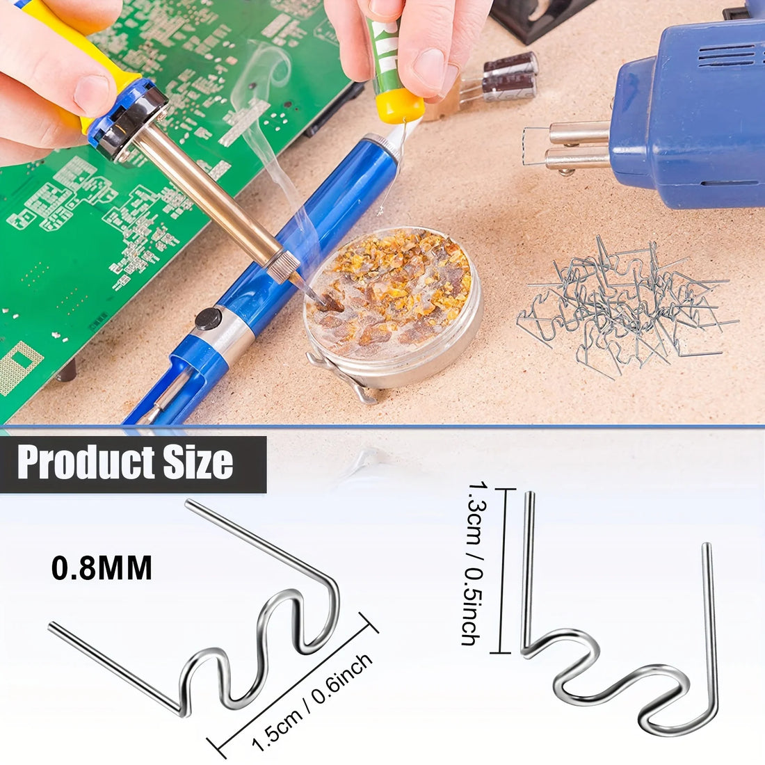 500PCS 0.6/0.8mm Hot Stapler Stapl For Car Bumper Plastic Welder Automotive Repair Kit Hot Stapler Welding Soldering Tool