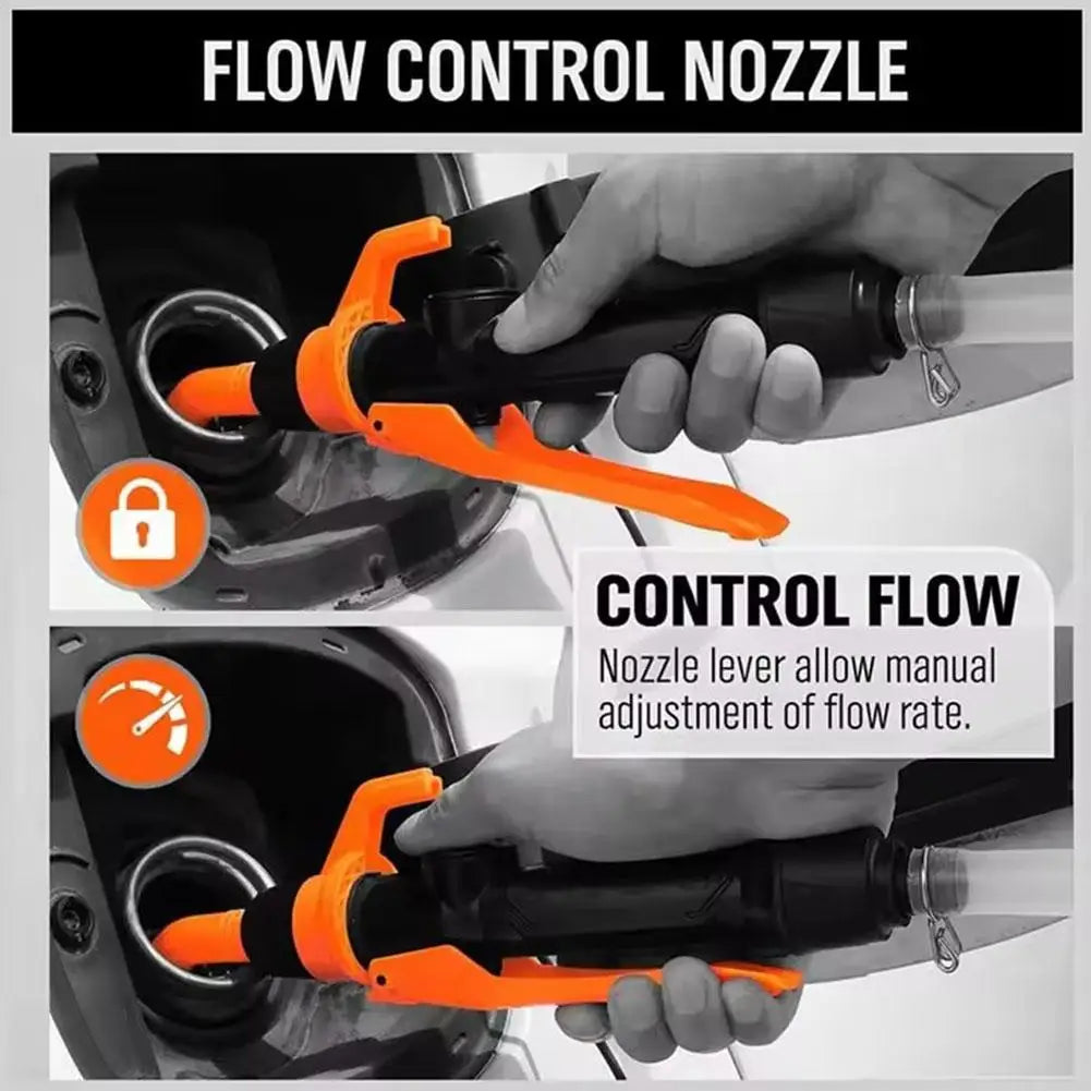 Liquid Transfer Pump Battery Powered Fuel Transfer Pump With Flow Control Nozzle 2.4 Gallons Per Min Portable Transfer Pump