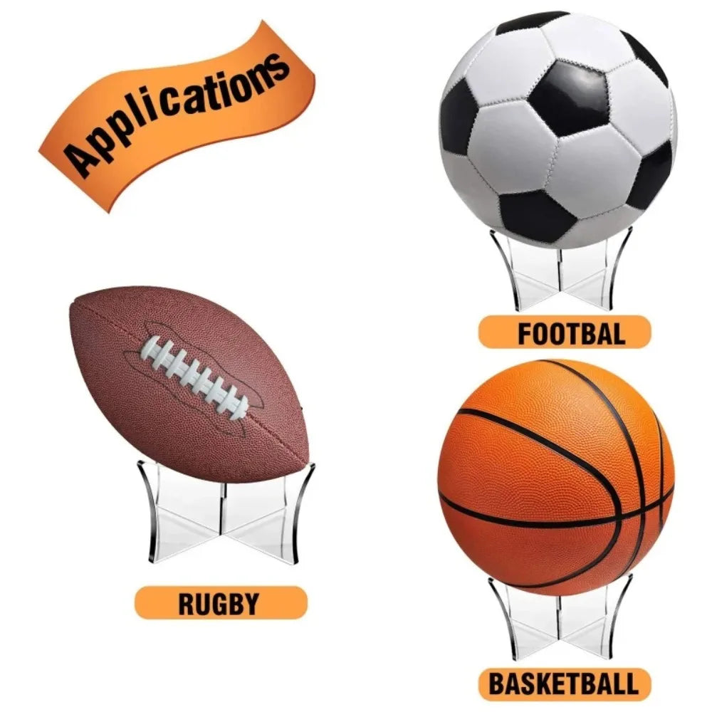 Acrylic Multi-function Basketball Ball Stand Display Holder Ball Rack Support Base Rugby Display Stand Football Bowling Ball