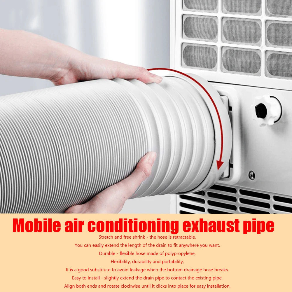 1.5/2M Portable Flexible Conditioner Exhaust Hose Tube 13/15cm Exhaust Pipe Hose Connector Interface for Mobile Air Conditioning