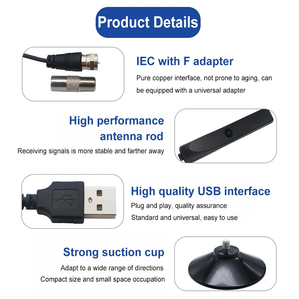 TV Digital Antenna with Signal Booster HD Antenna Support 4K 1080P VHF/UHF TV Antenna 25DBI 50 Miles Range for Smart Digital TV