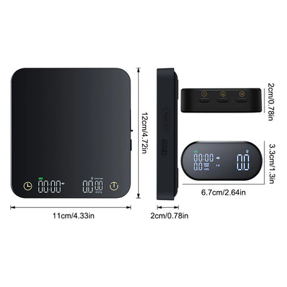 Digital Coffee Scale with Timer &amp; Wireless Display - 3kg/0.1g Accurate Kitchen Scale for Espresso and Pour Over Coffee,