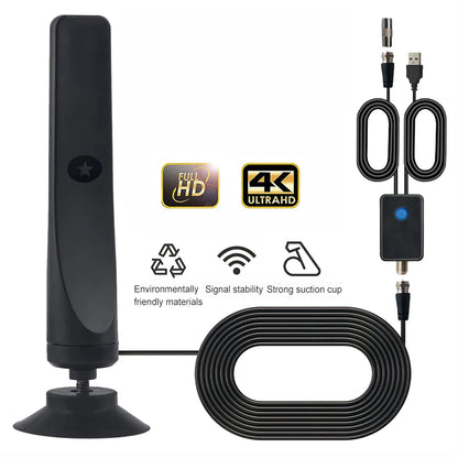 TV Digital Antenna with Signal Booster HD Antenna Support 4K 1080P VHF/UHF TV Antenna 25DBI 50 Miles Range for Smart Digital TV